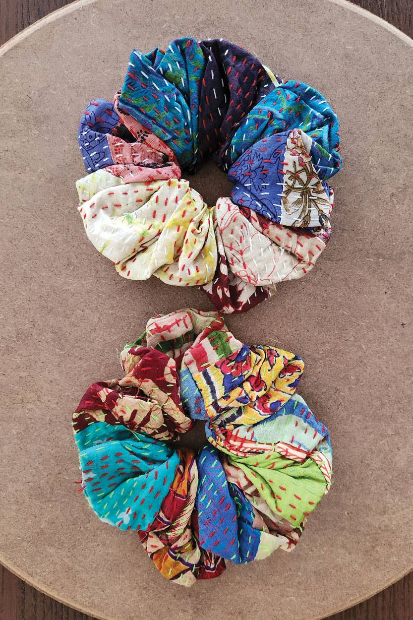 Kantha Scrunchies