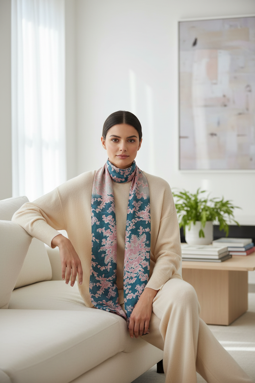 Grace Silk Scarf Rose