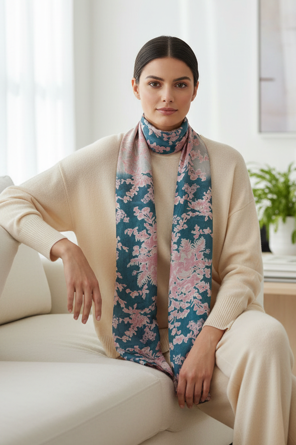 Grace Silk Scarf Rose