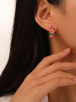 Jocelyn 18K Gold-Plated Floral C-Hoop Earring