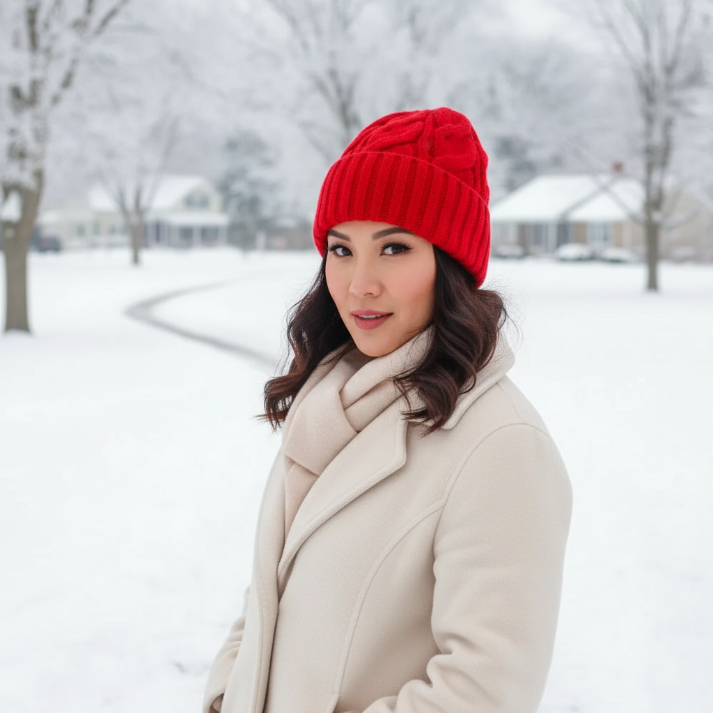 Free People Coastline Beanie in Bright Red