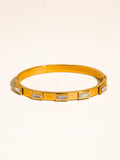 Tanith 18K Gold Non-Tarnish Baguette CZ Bangle Bracelet