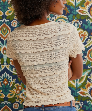 Free People Angela Lace Tee