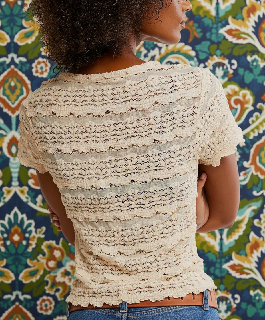 Free People Angela Lace Tee