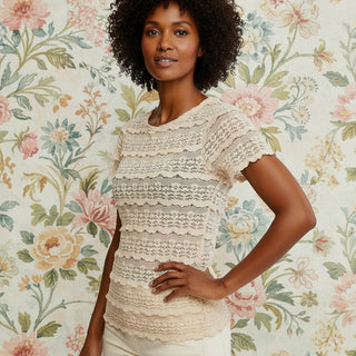 Free People Angela Lace Tee