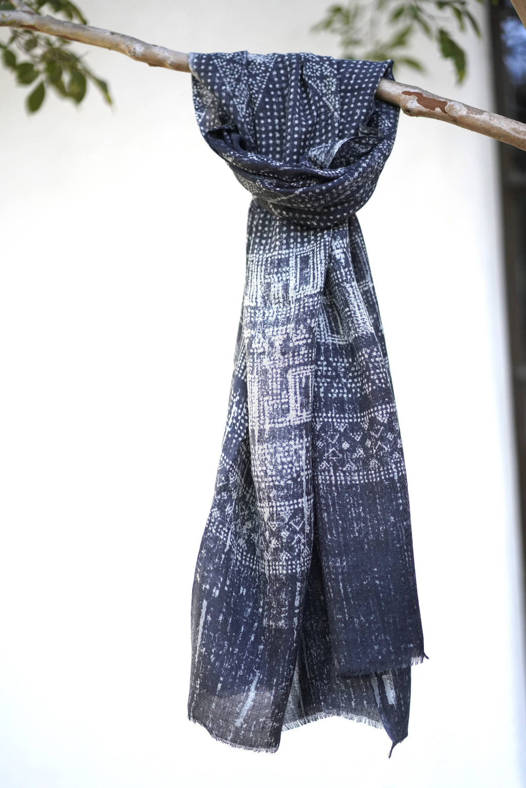 Veronique Geo Wool Silk Scarf