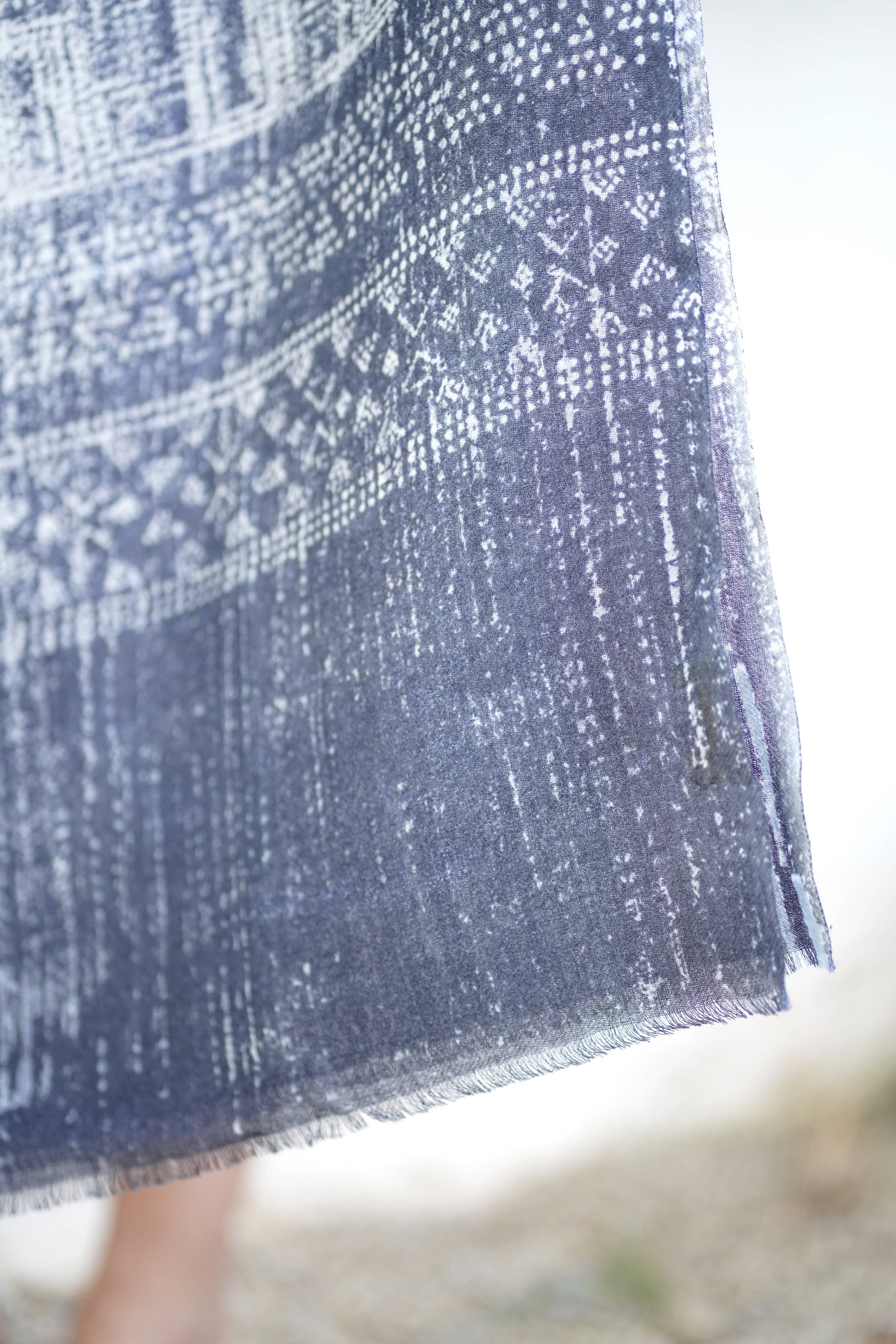 Veronique Geo Wool Silk Scarf