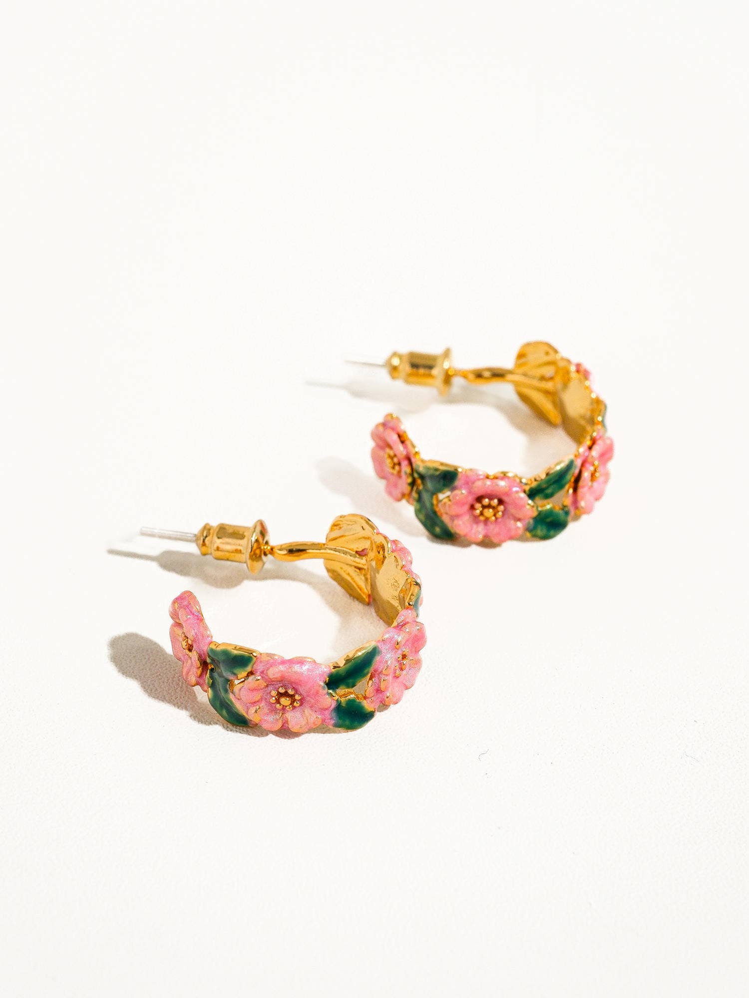 Jocelyn 18K Gold-Plated Floral C-Hoop Earring