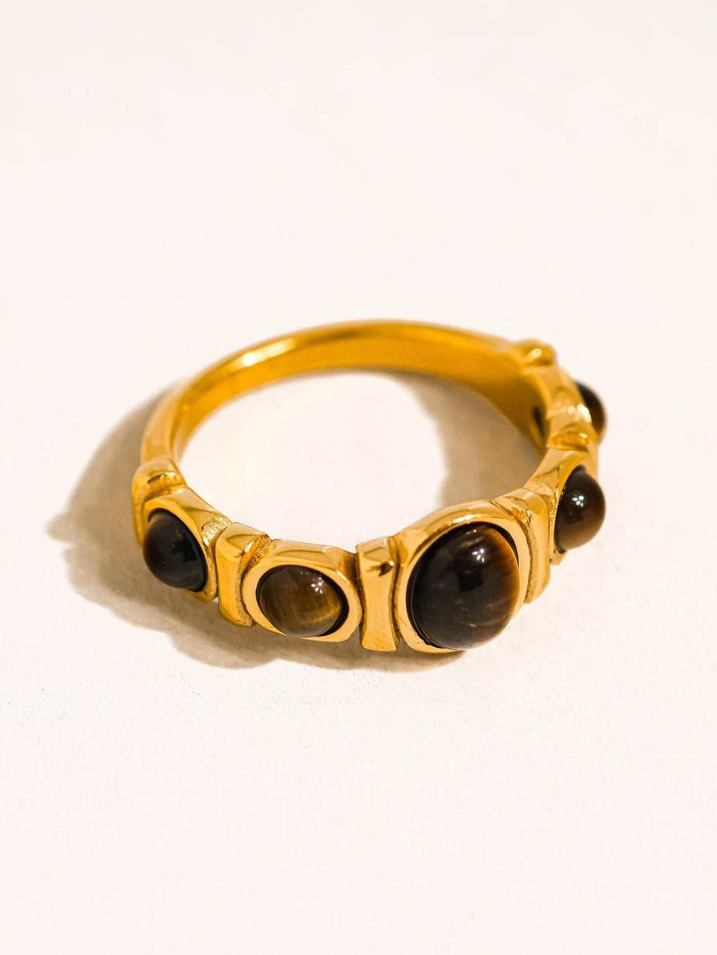 Canso 18K Gold Non-Tarnish Tiger Eye Ring
