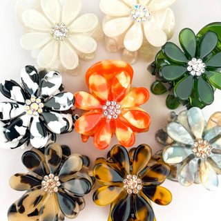 Daisy Diamond-studded Claw Clip, Eco-friendly Hair Clip