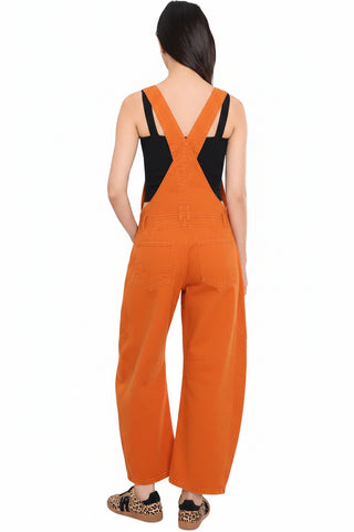 Free People Good Luck Overealls in Spicy Tangerine