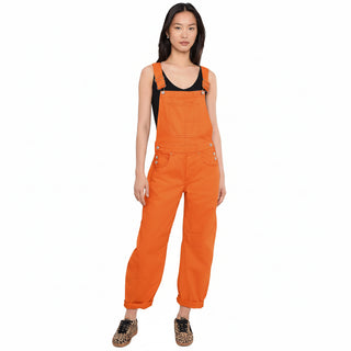 Free People Good Luck Overealls in Spicy Tangerine