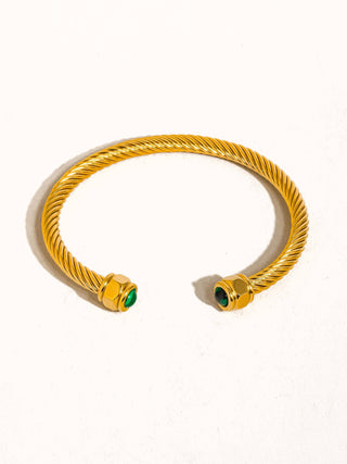 Vail 18K GP Braided Bangle