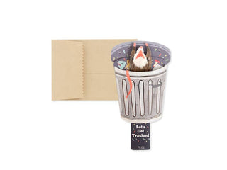 Funny Trash Possum Interactive Mini Pop-up Greeting Card