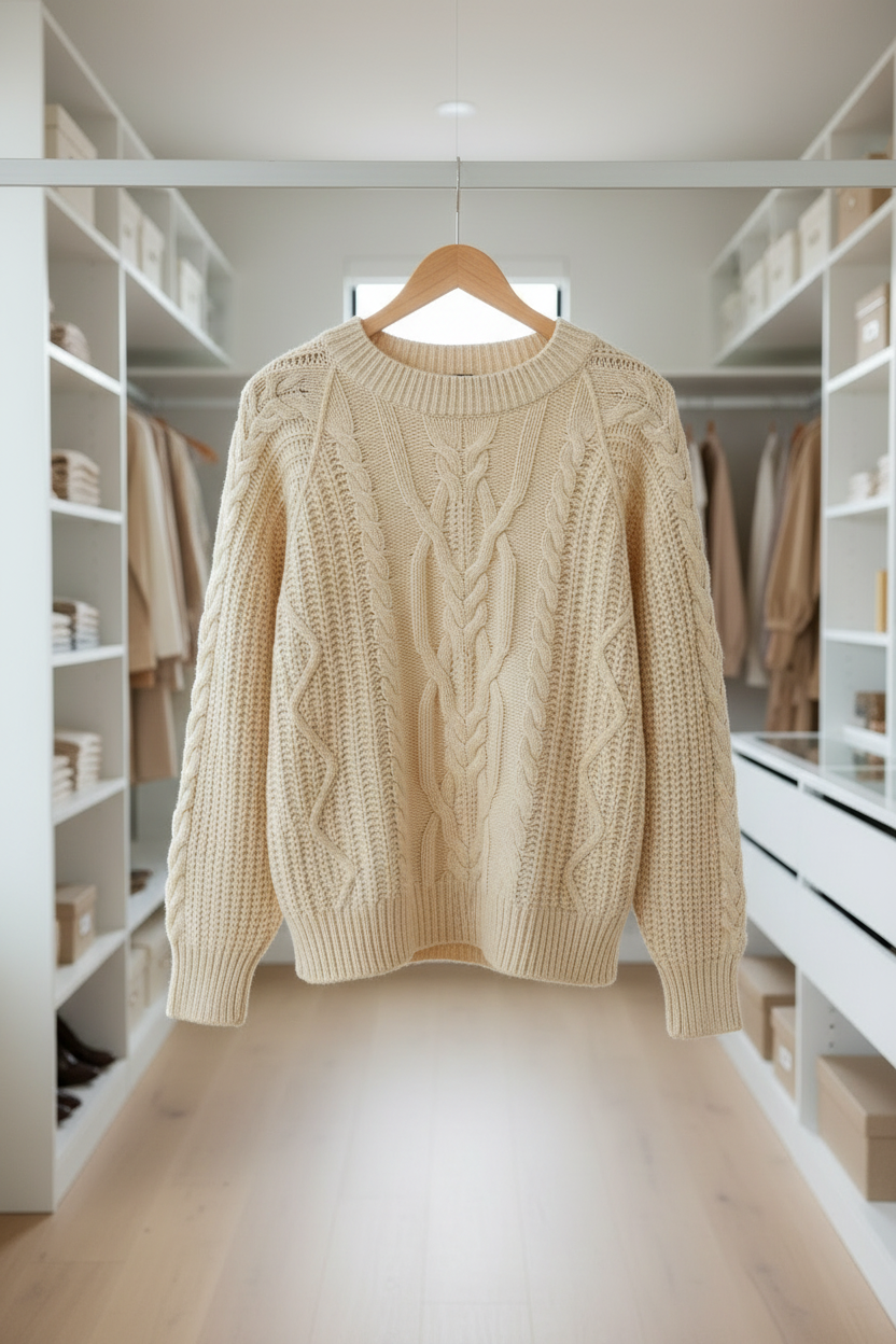 Free People Frankie Cable Knit in Buttercream