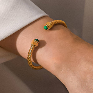 Vail 18K GP Braided Bangle