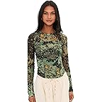 Free People Ariana Long Sleeve Ruched Top in Cool Green