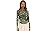 Free People Ariana Long Sleeve Ruched Top in Cool Green