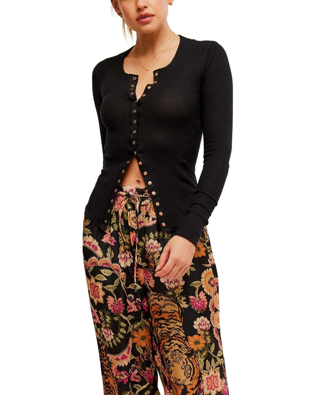 Free People Going Places Cardi in Black