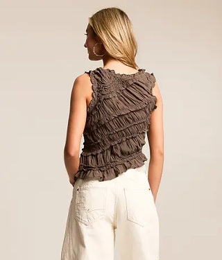 Free People Pink Sands Smocked Top