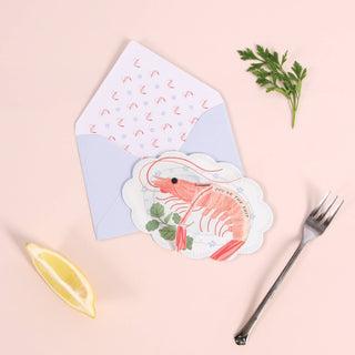 Funny Shrimp Greeting Card w/ surprise pull tab message