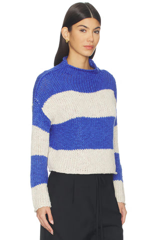 Free People Opal Sweater in Cobalt Stripe