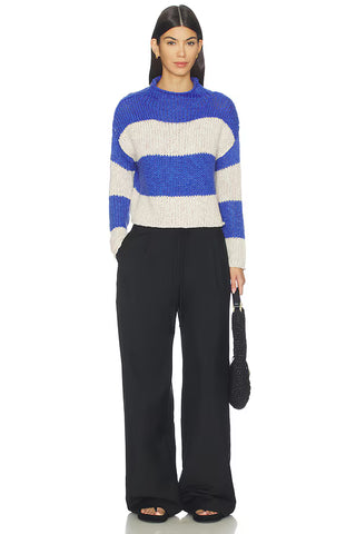 Free People Opal Sweater in Cobalt Stripe