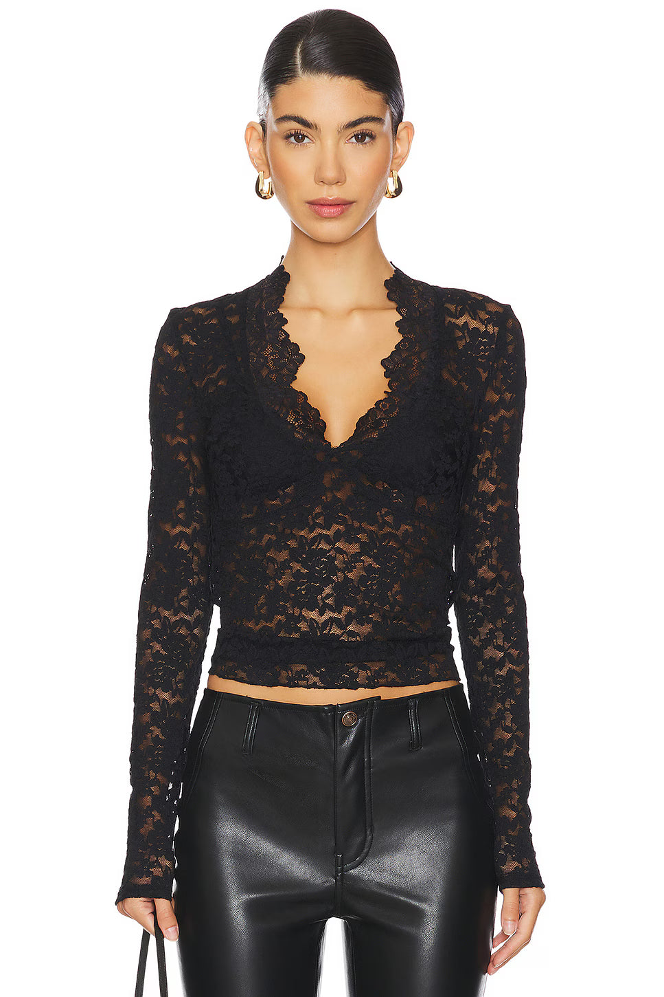 Free People All Day Lace in Black