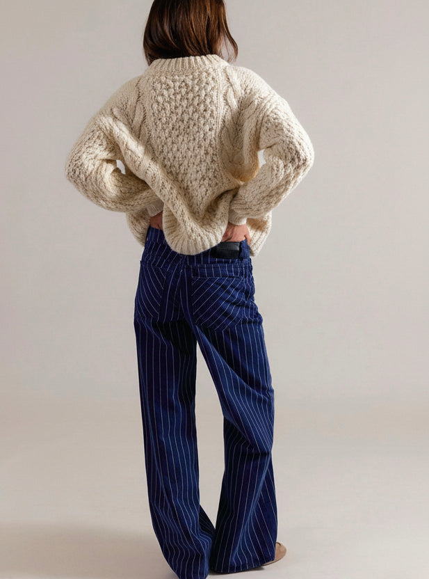 Free People Nia BF Jean in Pinstripe