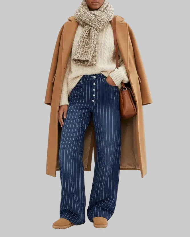 Free People Nia BF Jean in Pinstripe