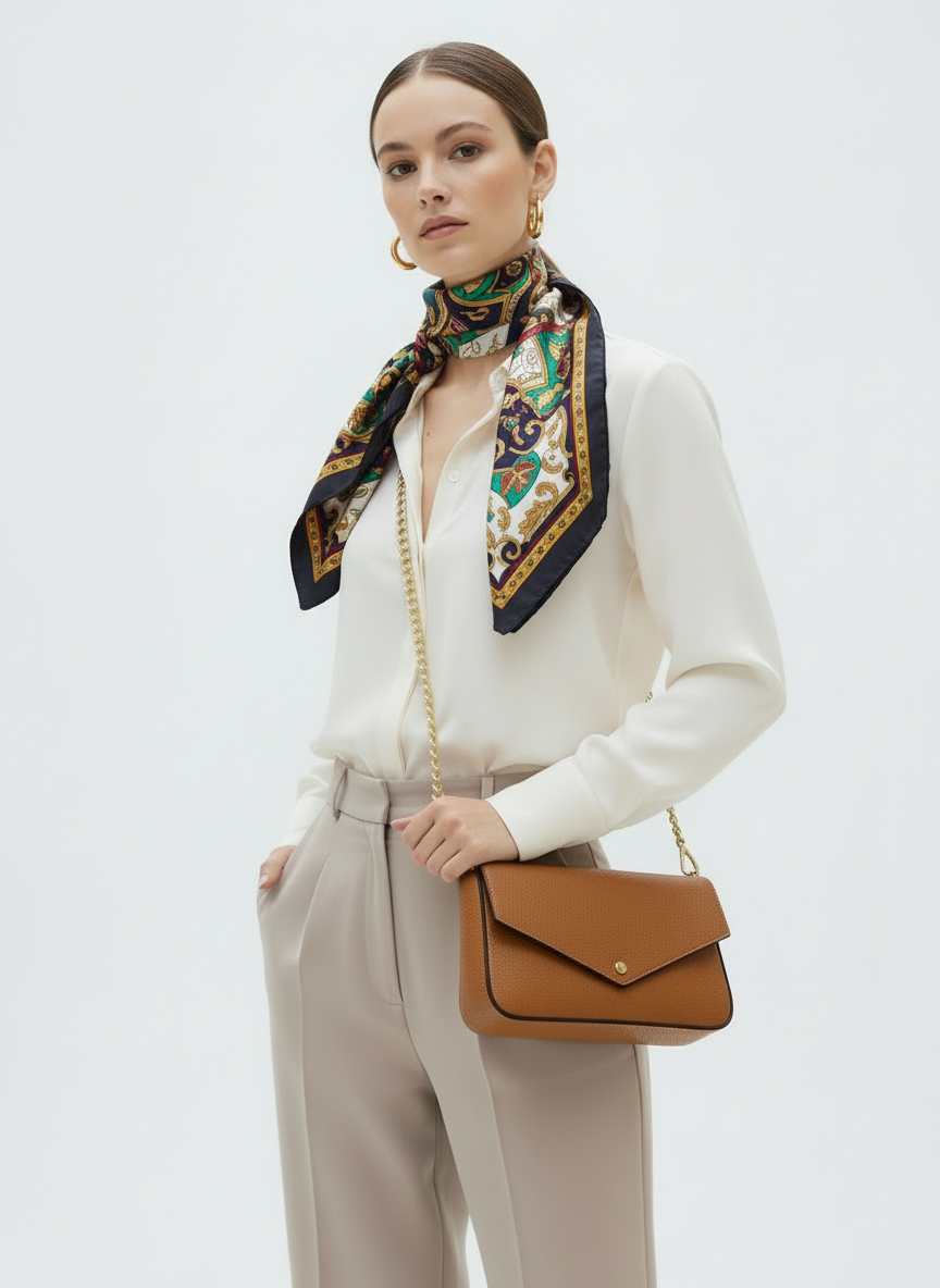 Cassie Clutch in Camel