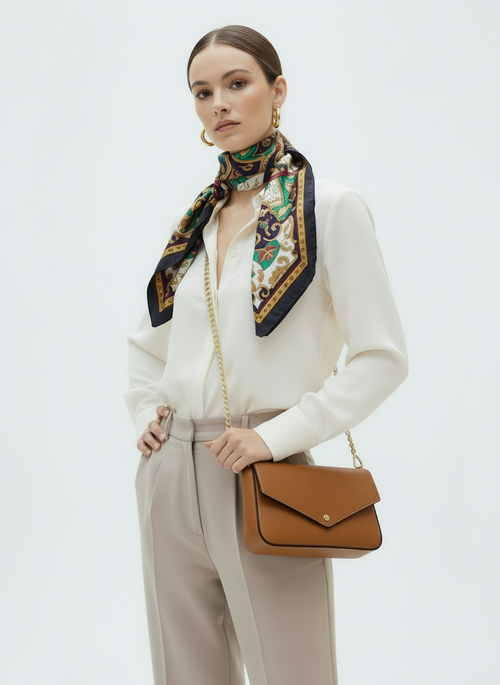 Cassie Clutch in Camel