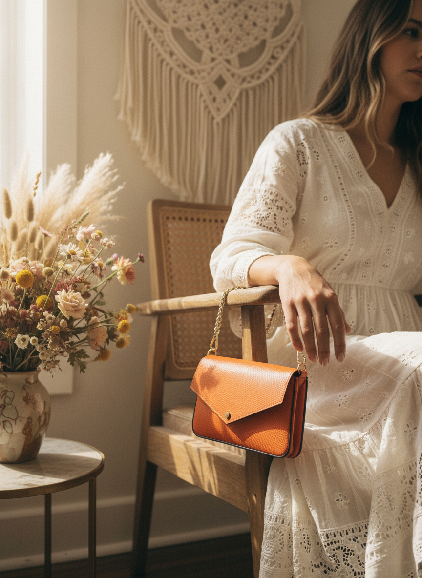 Cassie Clutch in Mandarin