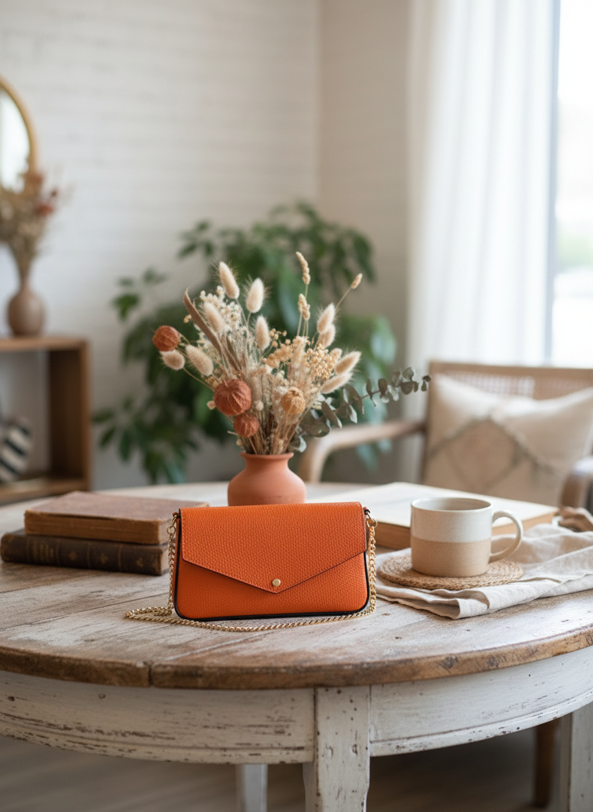 Cassie Clutch in Mandarin