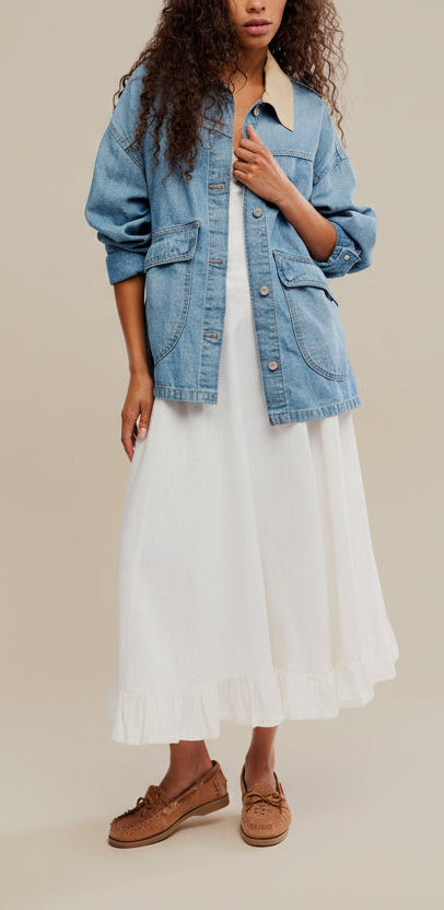 Free People Lemon Denim Jacket
