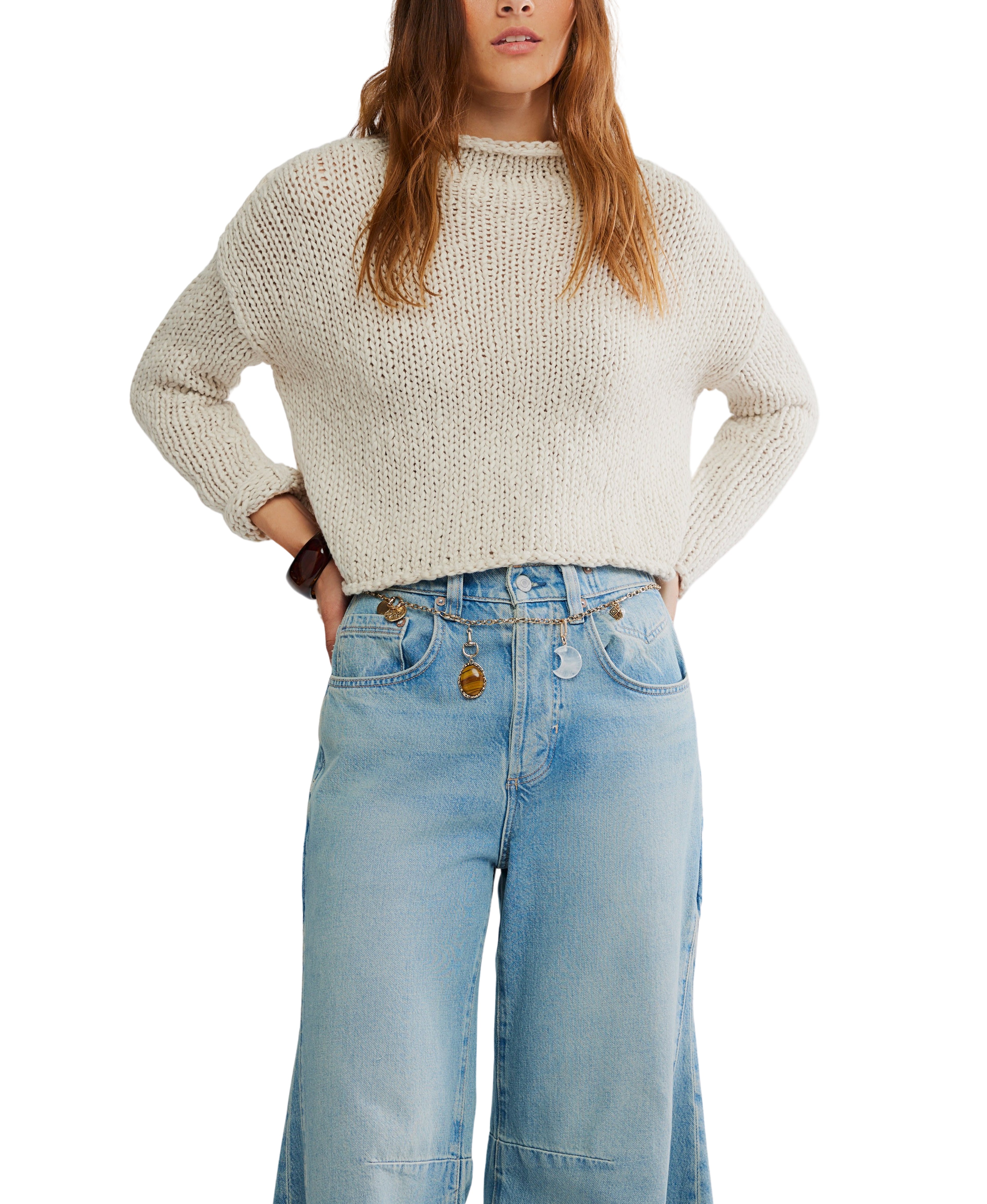 Free People Opal Sweater in Tea