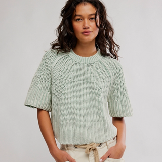 Free People Amy Sweater Tee in Cameo Green