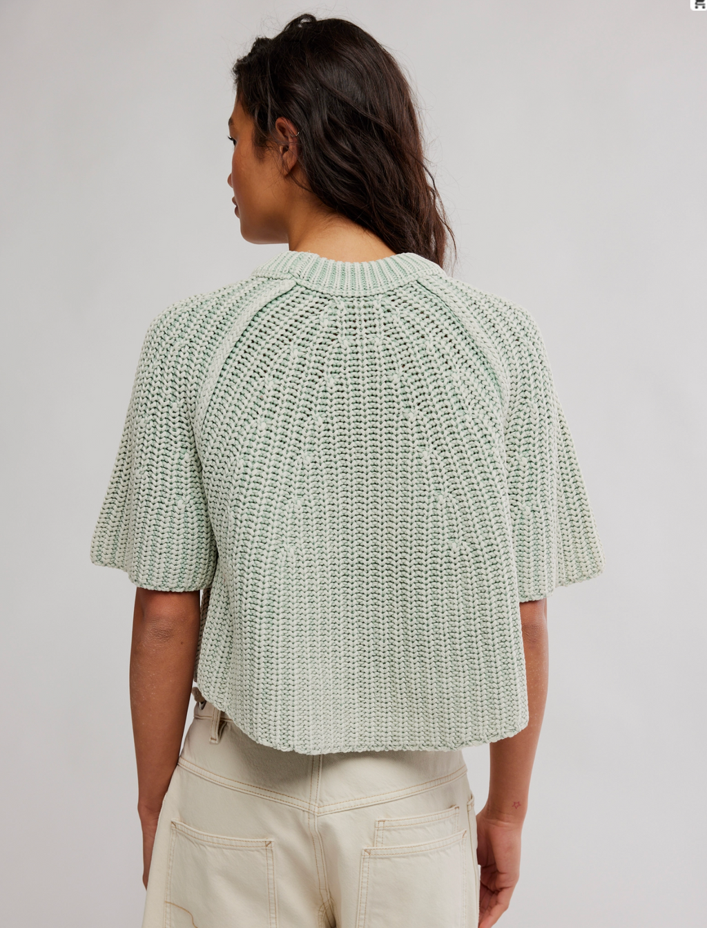 Free People Amy Sweater Tee in Cameo Green