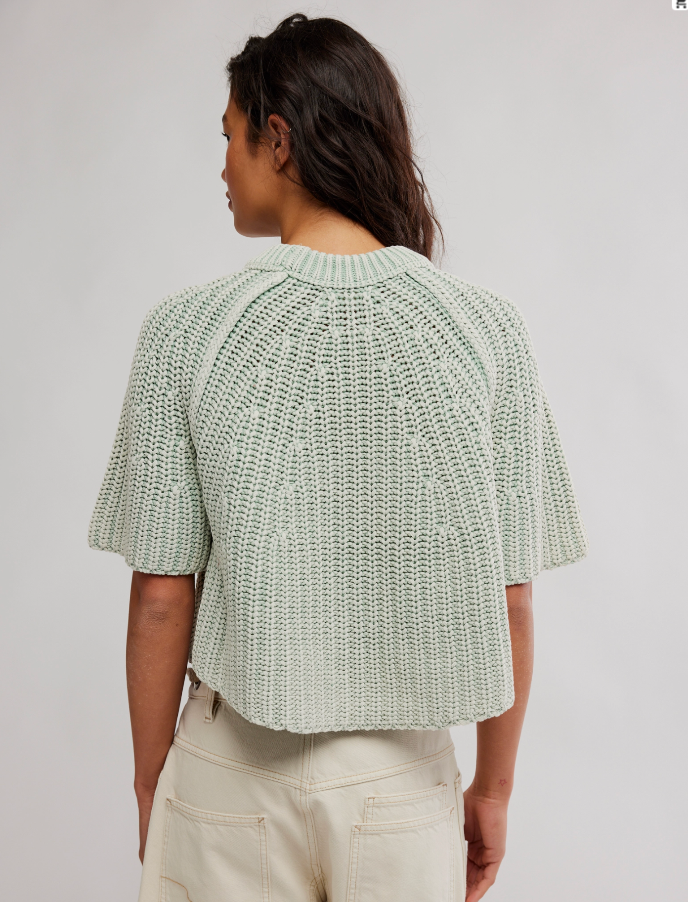 Free People Amy Sweater Tee in Cameo Green