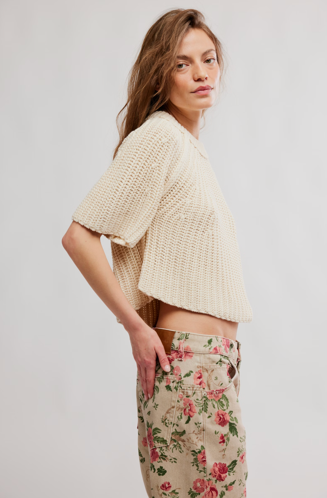Free People Amy Sweater Tee in Ivory