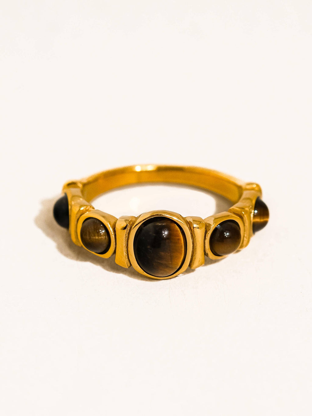 Canso 18K Gold Non-Tarnish Tiger Eye Ring