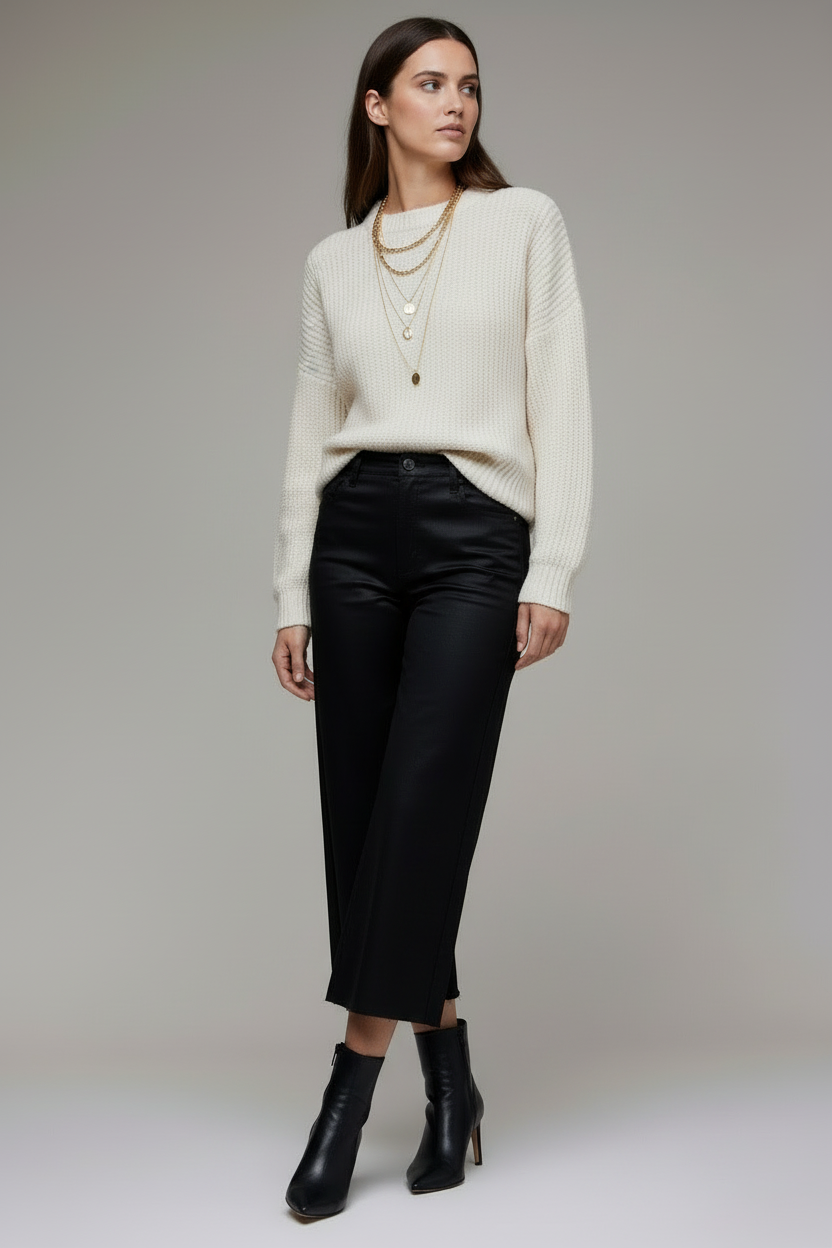 Hidden Jeans Nori Coated Wide Leg