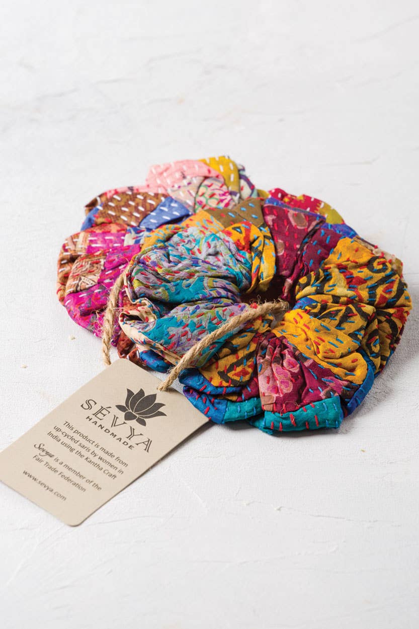 Kantha Scrunchies