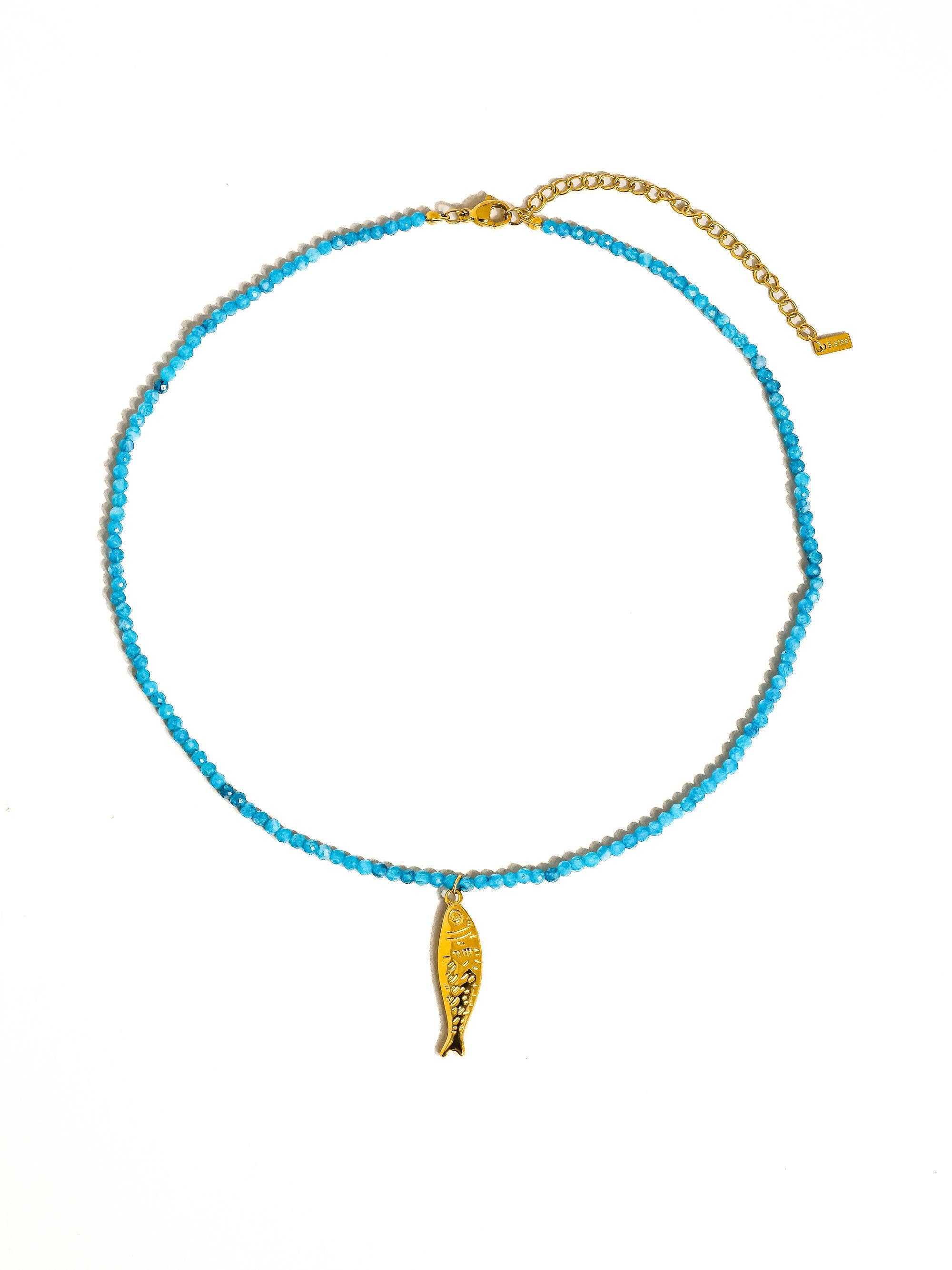 Sasha 18K Gold Non-Tarnish Fish Beaded Necklace