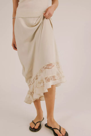 Free People Long Lost Lover Slip Skirt in Tea