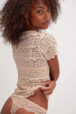 Free People Angela Lace Tee