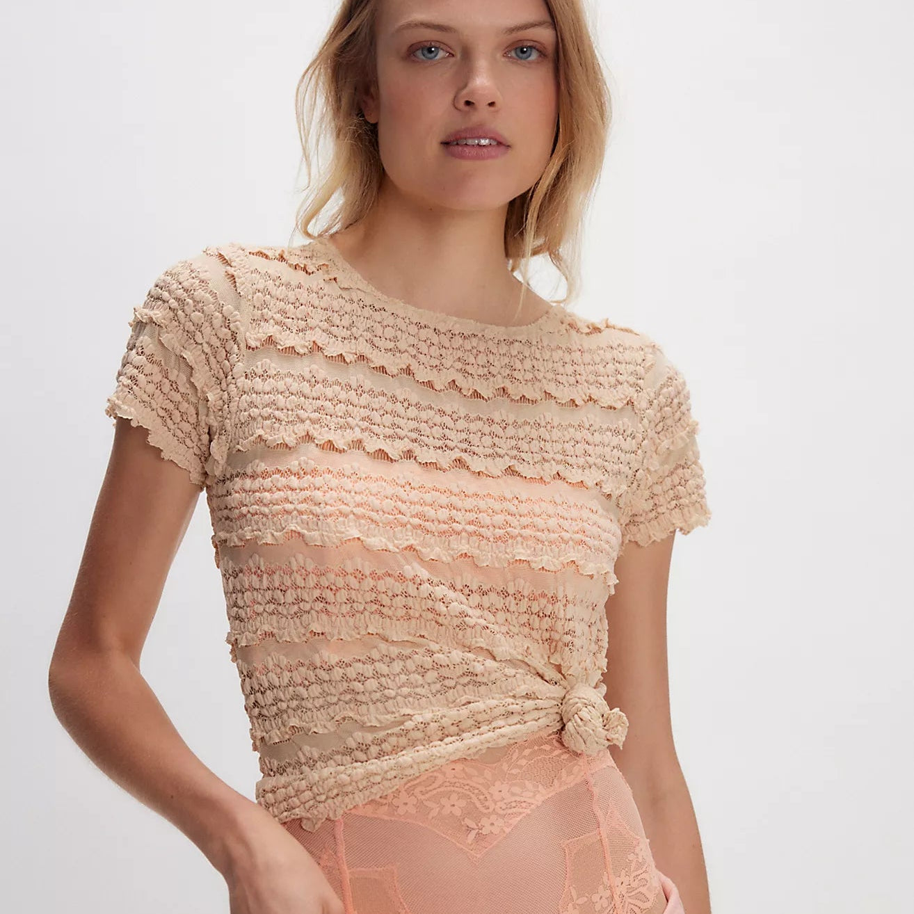 Free People Angela Lace Tee