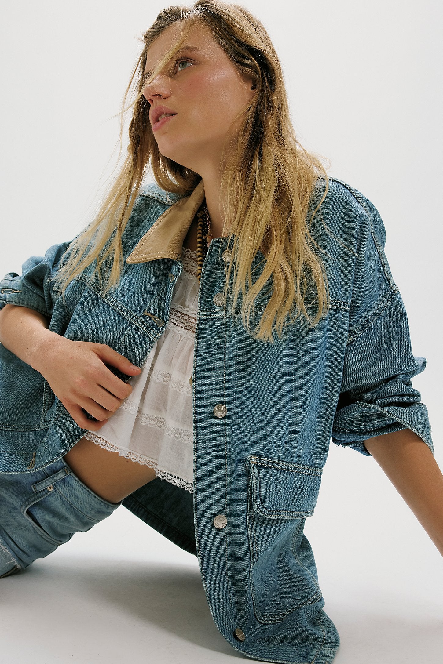 Free People Lemon Denim Jacket