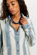 Free People Crossroads Striped Button Down