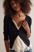 Free People Going Places Cardi in Black